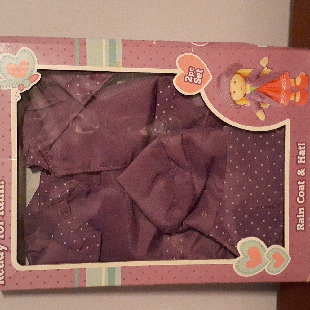 New rain coat and hat set for doll